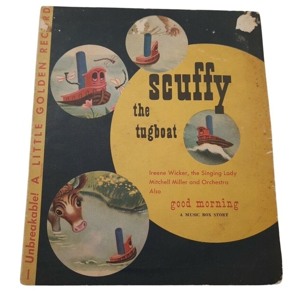 VTG 1948 Little Golden Record "Scuffy the Tugboat" 6" 78 RPM‎ + Read-Along Book